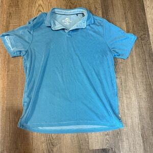 Tommy Bahama Polo Shirt Adult Large Blue Short Sleeve Tencel Blend Men’s